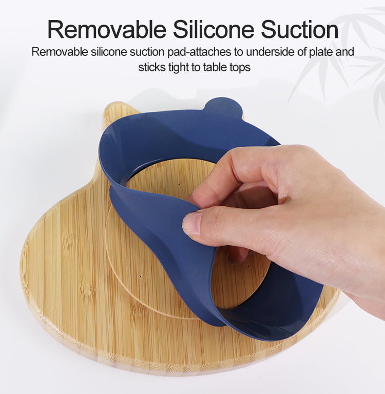 Eco-Friendly Bamboo & Silicone Mealtime Set – BPA-Free, No Microplastics