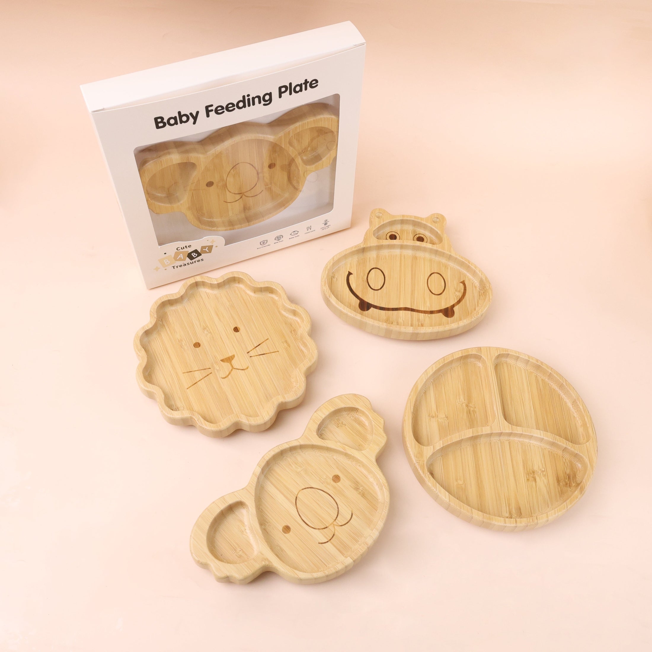 Bamboo Plate with Silicone Suction