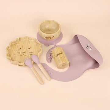 Bamboo & Silicone Feeding Set - 6pcs - Cute Baby Treasures