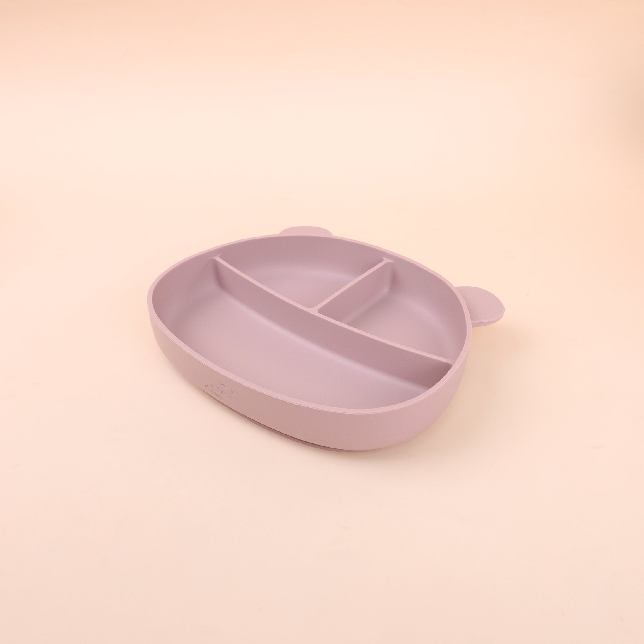 BPA-Free Silicone Suction Bear Head Plate with Lid