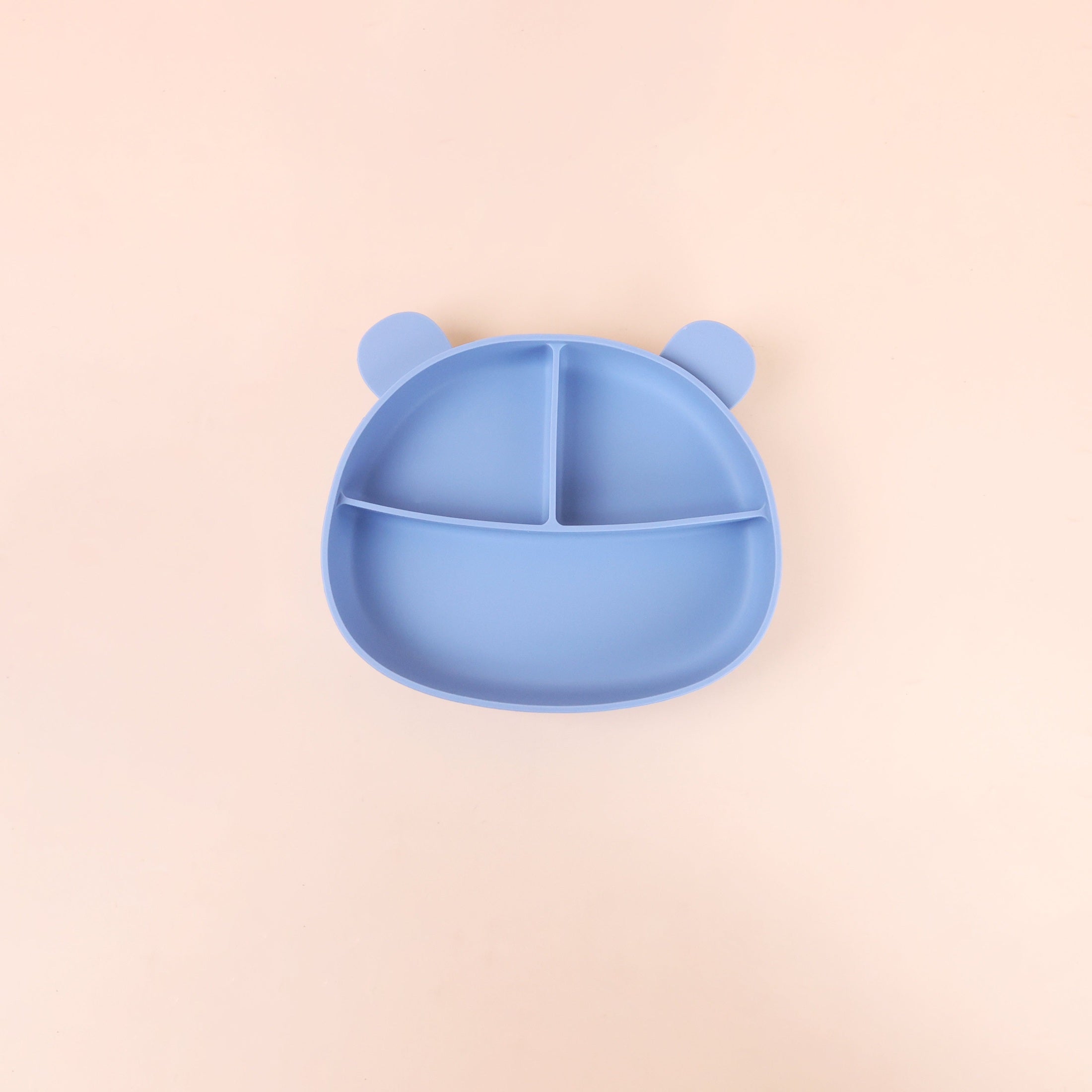 BPA-Free Silicone Suction Bear Head Plate with Lid