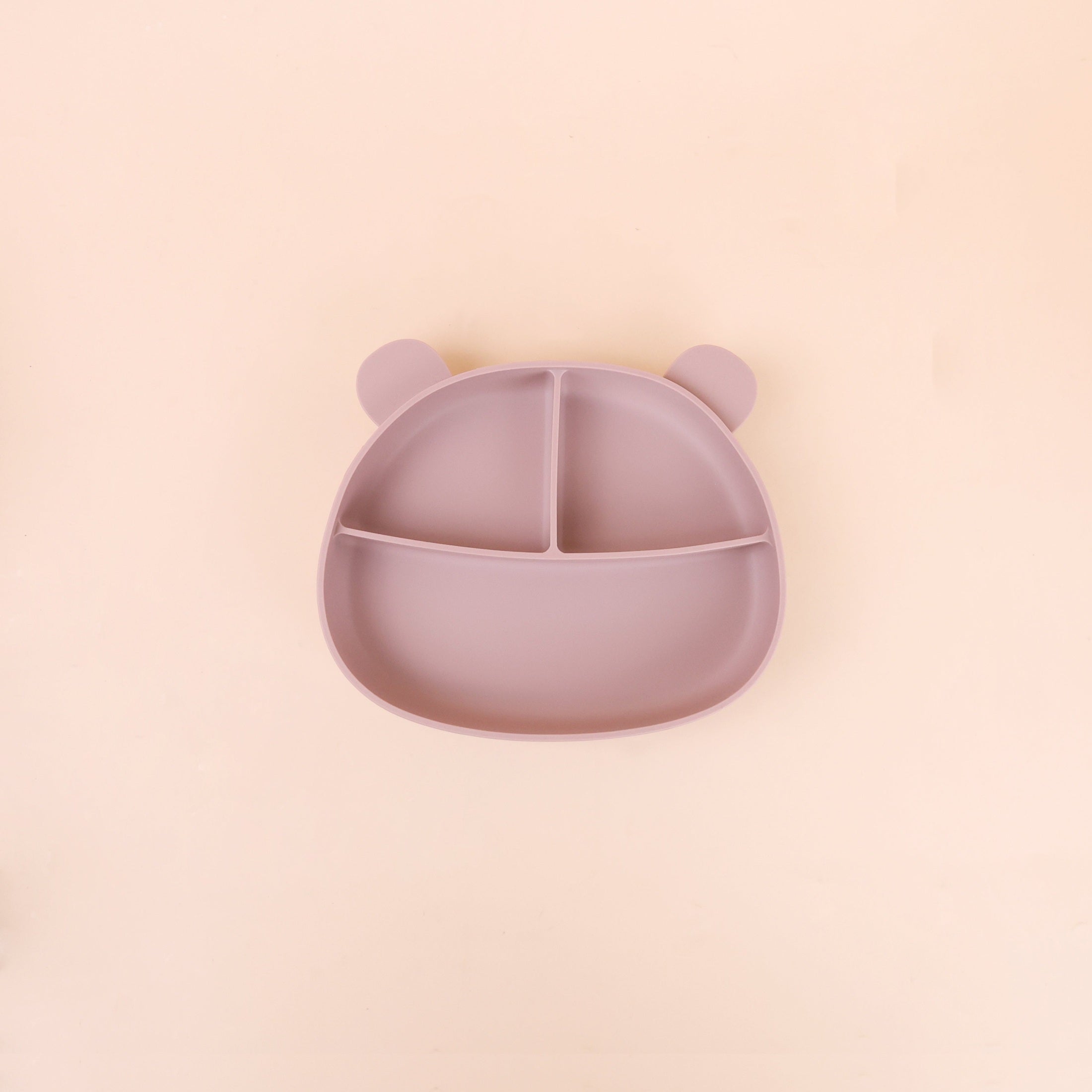 BPA-Free Silicone Suction Bear Head Plate with Lid
