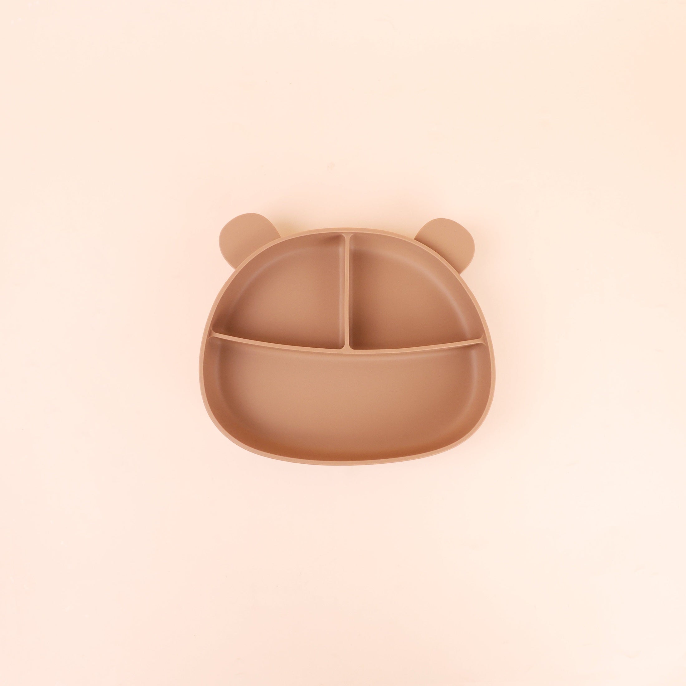 BPA-Free Silicone Suction Bear Head Plate with Lid