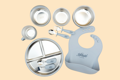BPA-Free Silicone & Stainless Steel Feeding Set