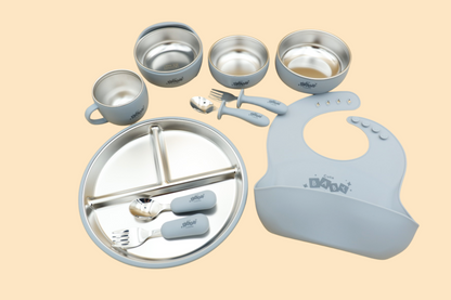 BPA-Free Silicone & Stainless Steel Feeding Set