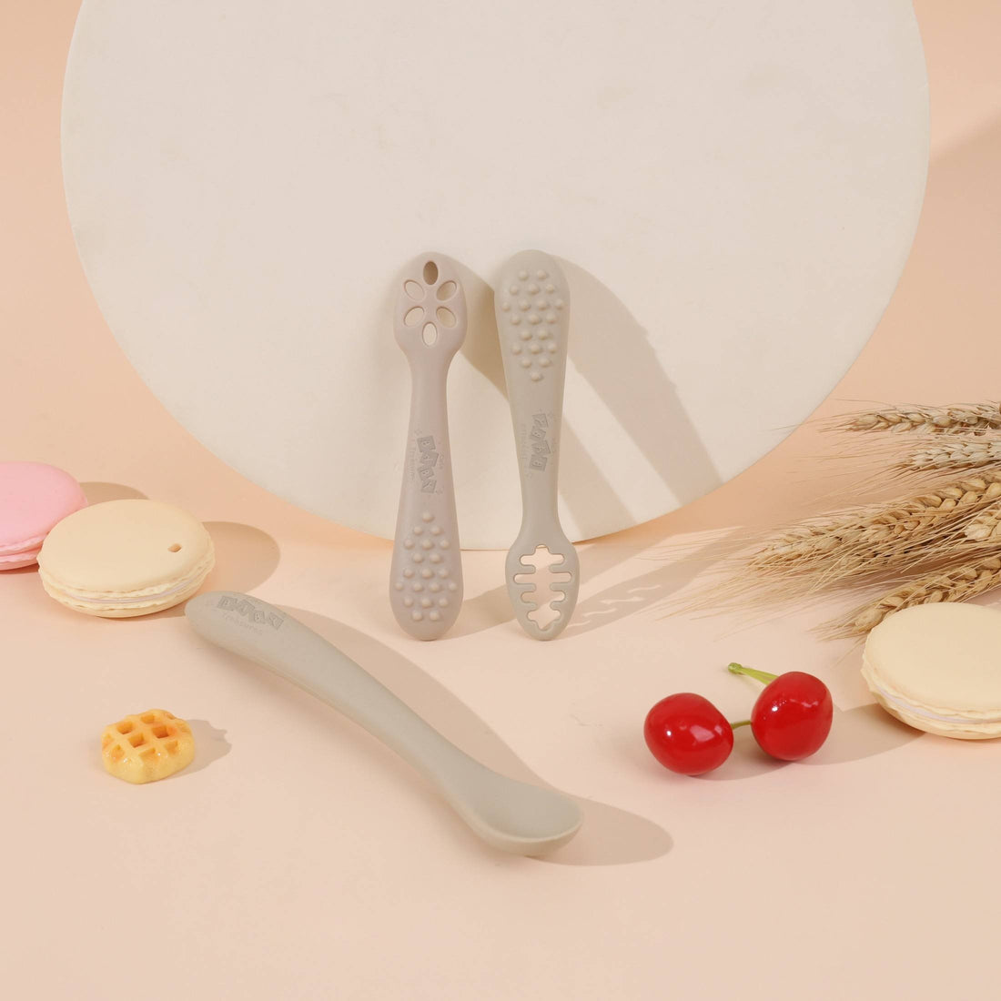 First Feeding Learning Spoon Set – Baby Self-Feeding Utensils | BPA-Free Silicone Training Spoons for Infants - Cute Baby Treasures