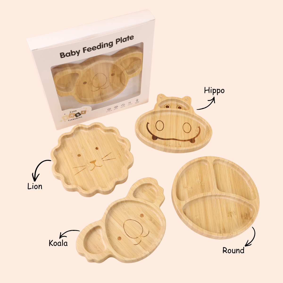 Personalised Baby Shower Gift Hamper (Luxury Newborn Gift Set with Bamboo & Silicone Essentials) - Cute Baby Treasures