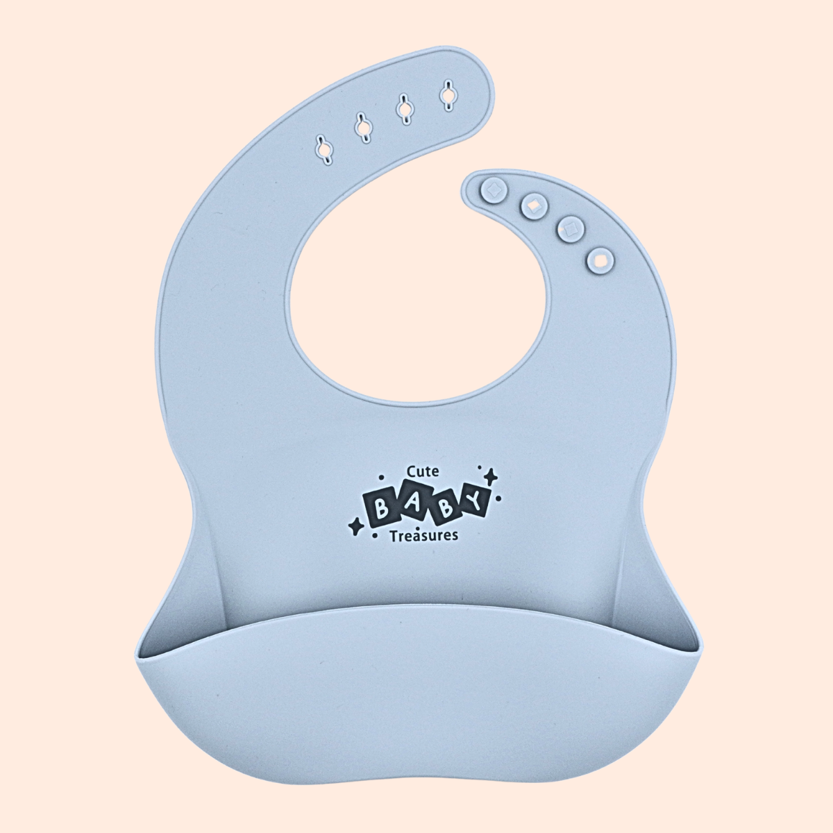 Silicone Bib with Catcher Pocket - Cute Baby Treasures