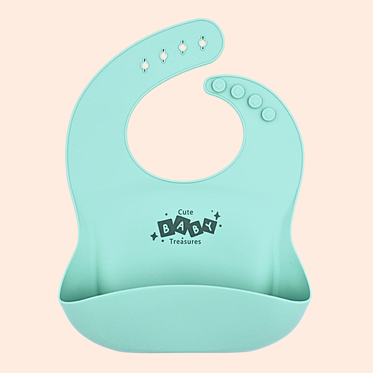 Silicone Bib with Catcher Pocket - Cute Baby Treasures