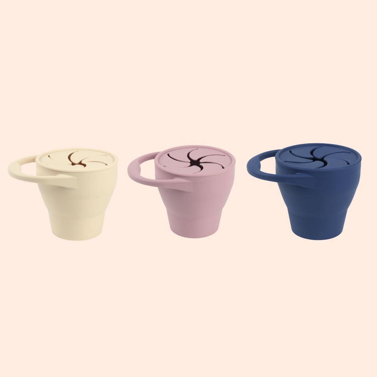 Silicone Collapsible Snack Cup with Lid - Cute Baby Treasures