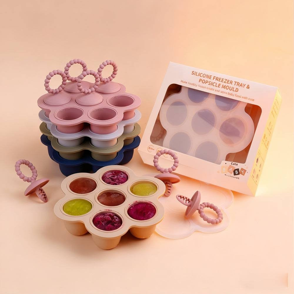 Silicone Freezer Tray & Popsicle Mould – Baby Food Storage & Homemade Ice Pop Maker | BPA-Free, Dishwasher, Oven & Freezer Safe - Cute Baby Treasures