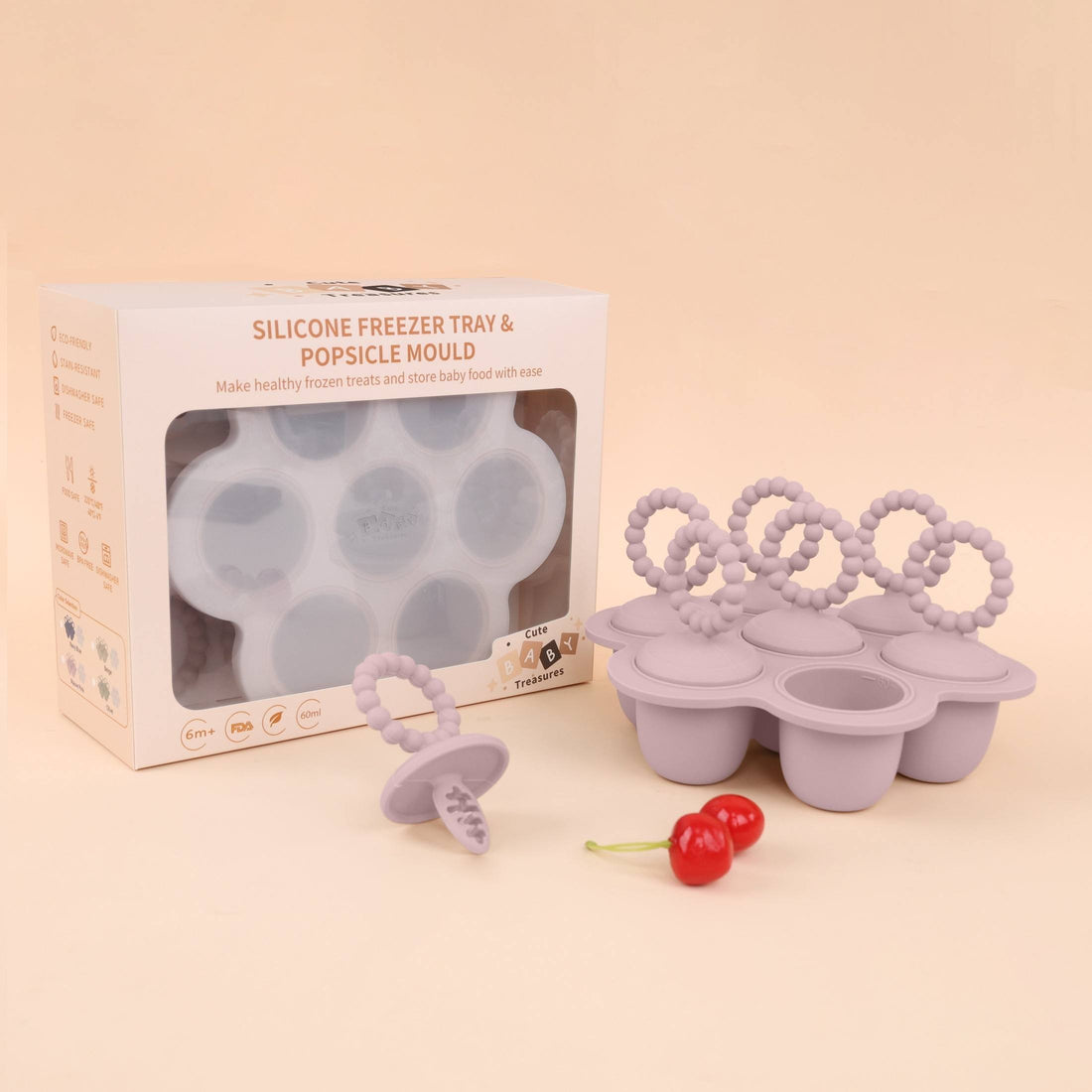Silicone Freezer Tray & Popsicle Mould – Baby Food Storage & Homemade Ice Pop Maker | BPA-Free, Dishwasher, Oven & Freezer Safe - Cute Baby Treasures