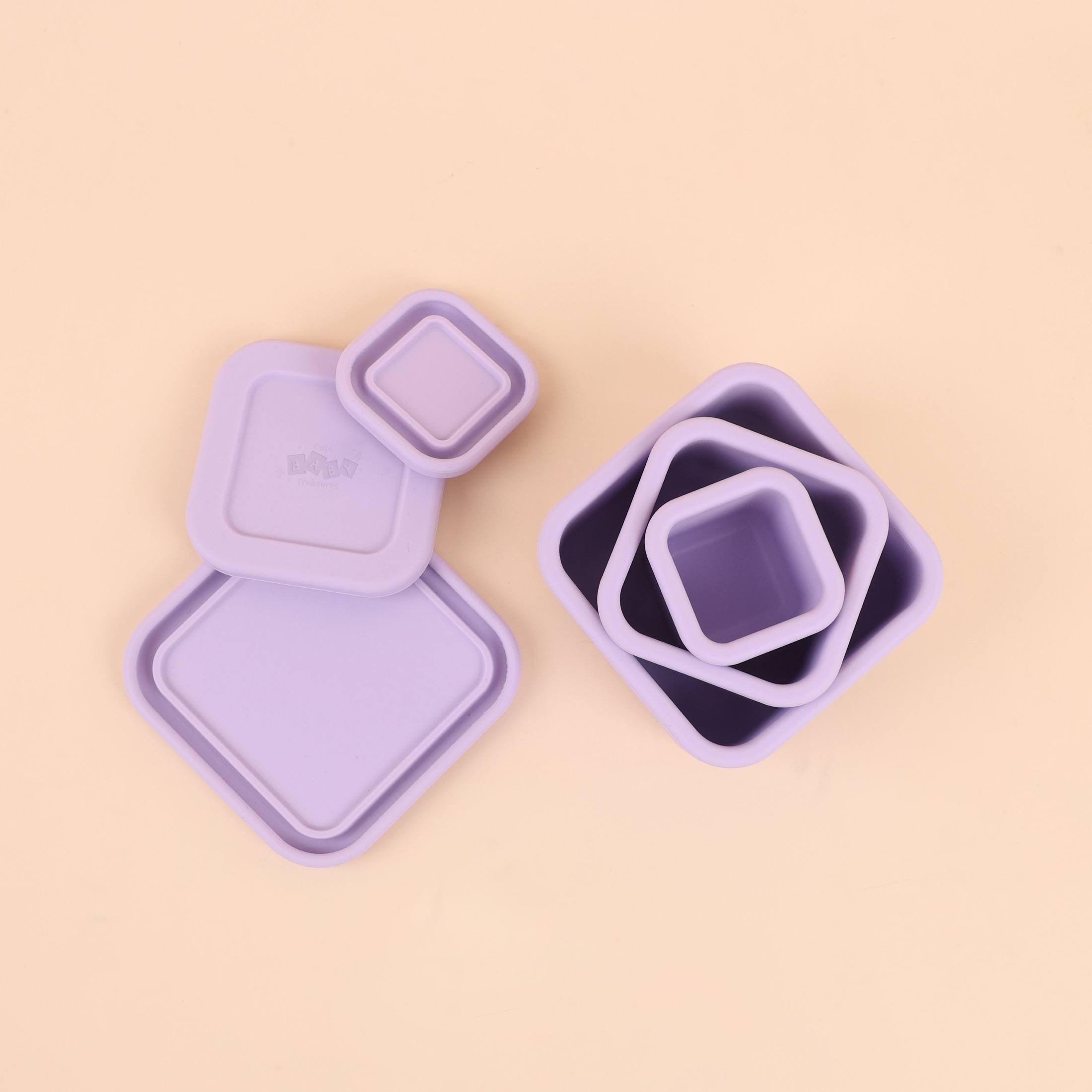 Silicone Snack Box Set – Reusable Baby Food Storage Containers | BPA-Free, Leakproof, Dishwasher & Freezer Safe - Cute Baby Treasures