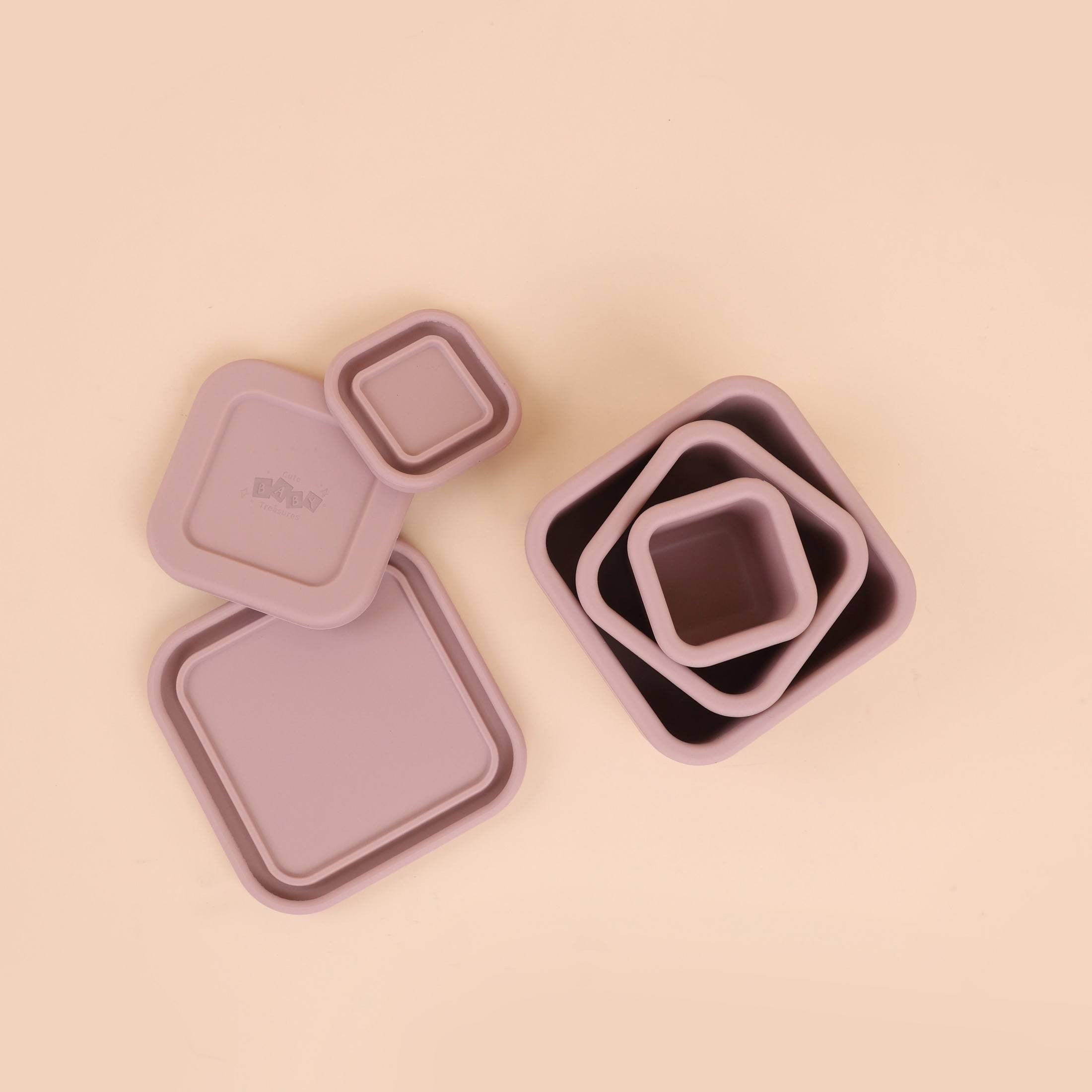 Silicone Snack Box Set – Reusable Baby Food Storage Containers | BPA-Free, Leakproof, Dishwasher & Freezer Safe - Cute Baby Treasures