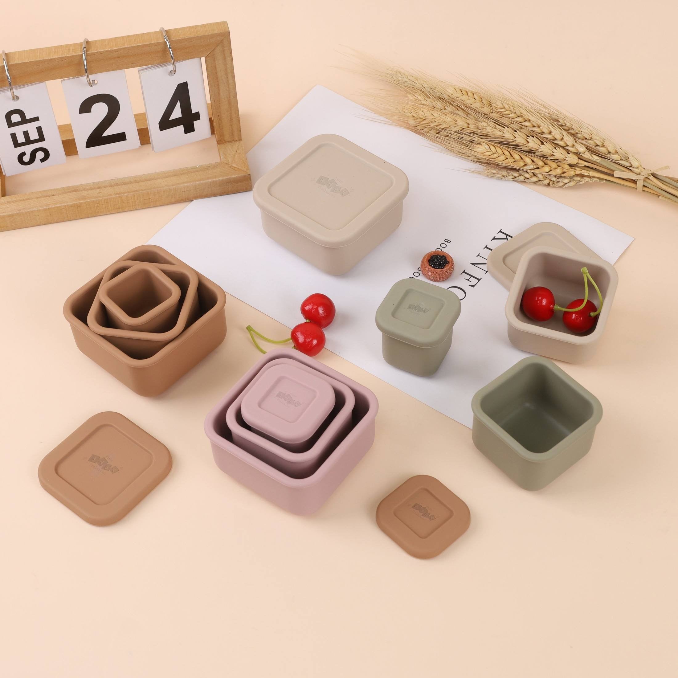 Silicone Snack Box Set – Reusable Baby Food Storage Containers | BPA-Free, Leakproof, Dishwasher & Freezer Safe - Cute Baby Treasures