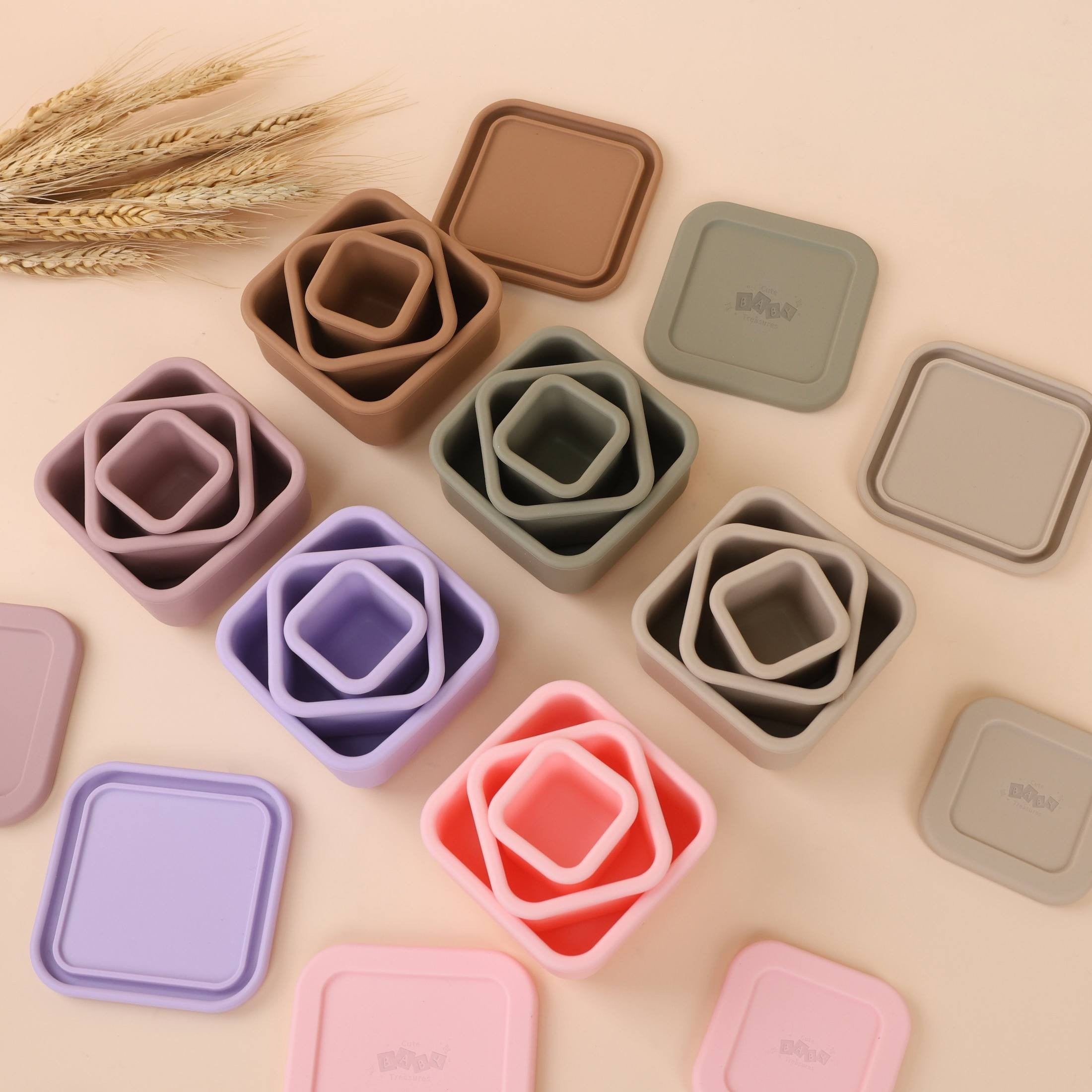 Silicone Snack Box Set – Reusable Baby Food Storage Containers | BPA-Free, Leakproof, Dishwasher & Freezer Safe - Cute Baby Treasures