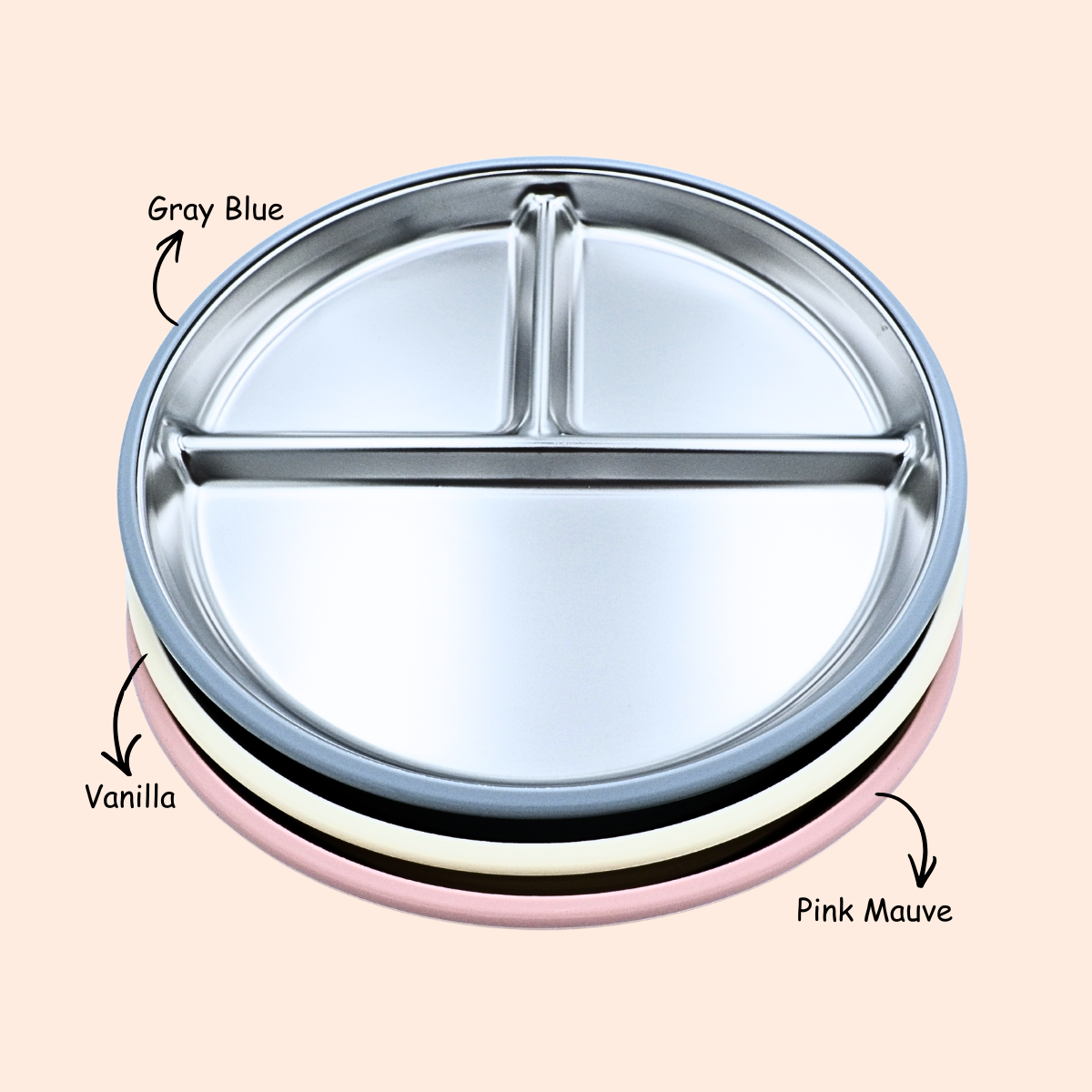 Stainless Steel 23CM Plate - Cute Baby Treasures