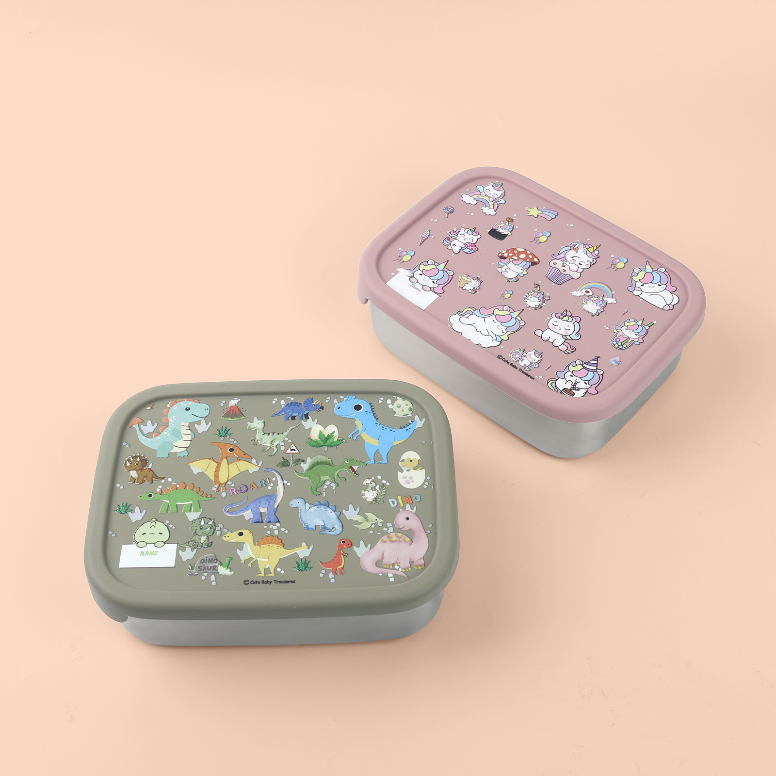 Stainless Steel Bento Lunch Box With Removable Silicone Compartments