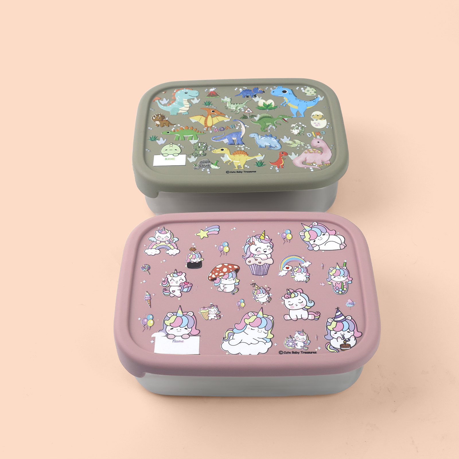 Stainless Steel Bento Lunch Box With Removable Silicone Compartments
