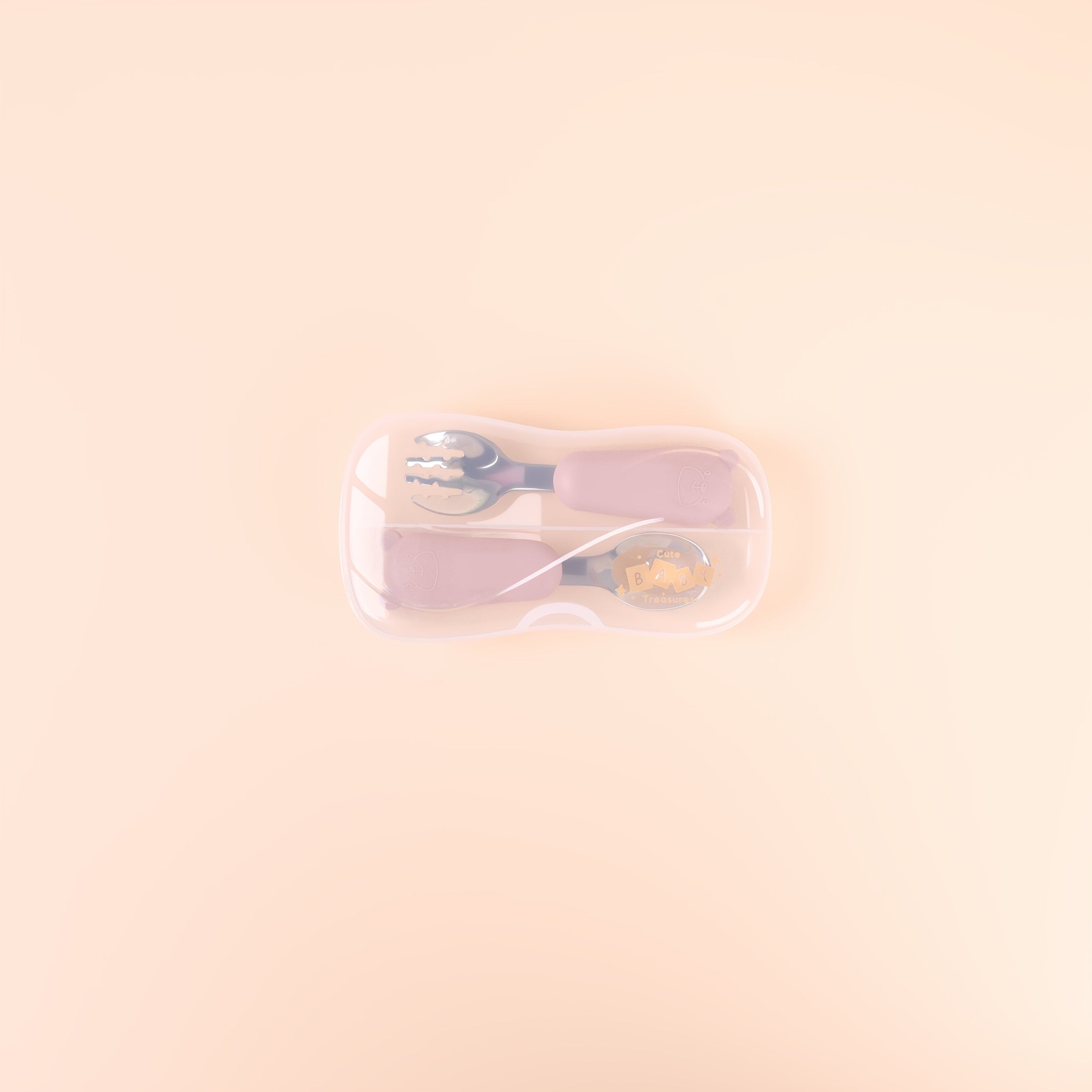 Stainless Steel Fork & Spoon with Bear Silicone Handle