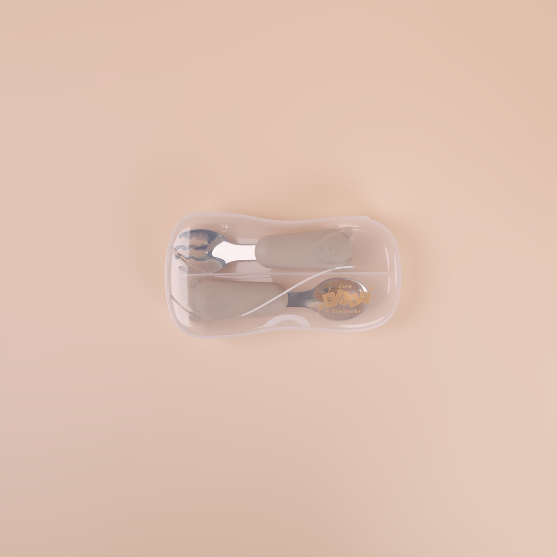 Stainless Steel Fork & Spoon with Bear Silicone Handle