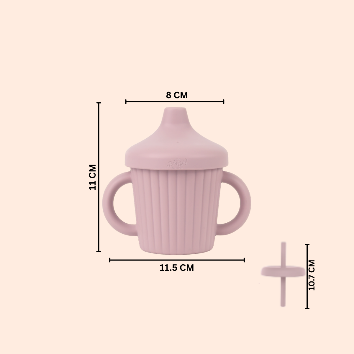 Stainless Steel Sippy Cup with Silicone Cover & Handles (3-in-1 Lid Set) - Cute Baby Treasures