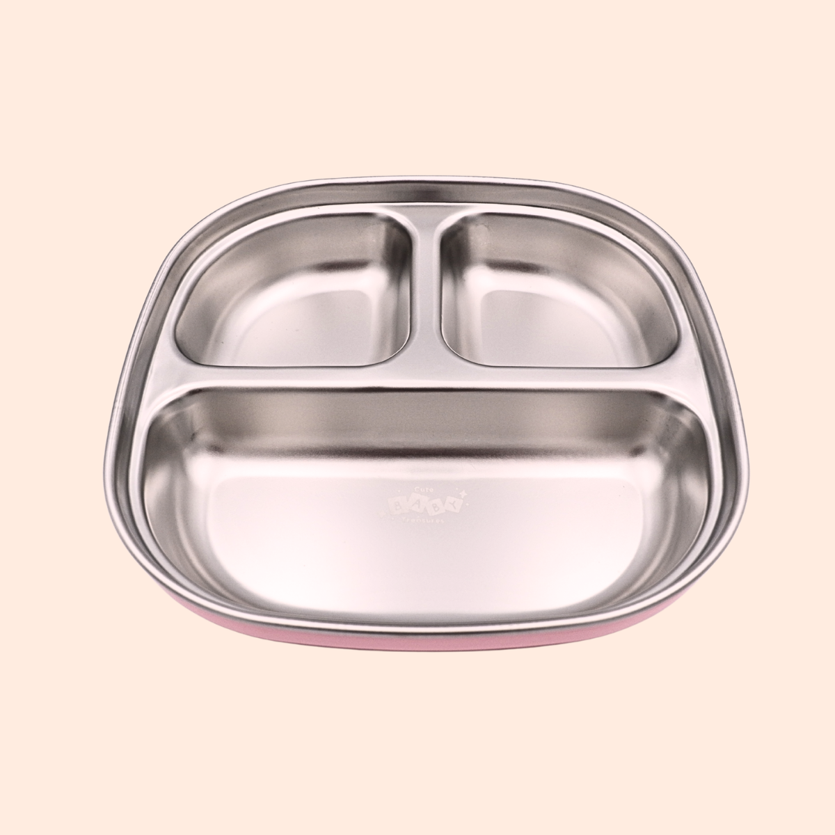 Stainless Steel Square Deep Plate - Cute Baby Treasures