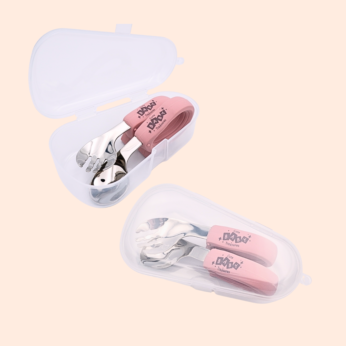 Toddler Stainless Steel Cutlery Set with PP Travel Box - Cute Baby Treasures